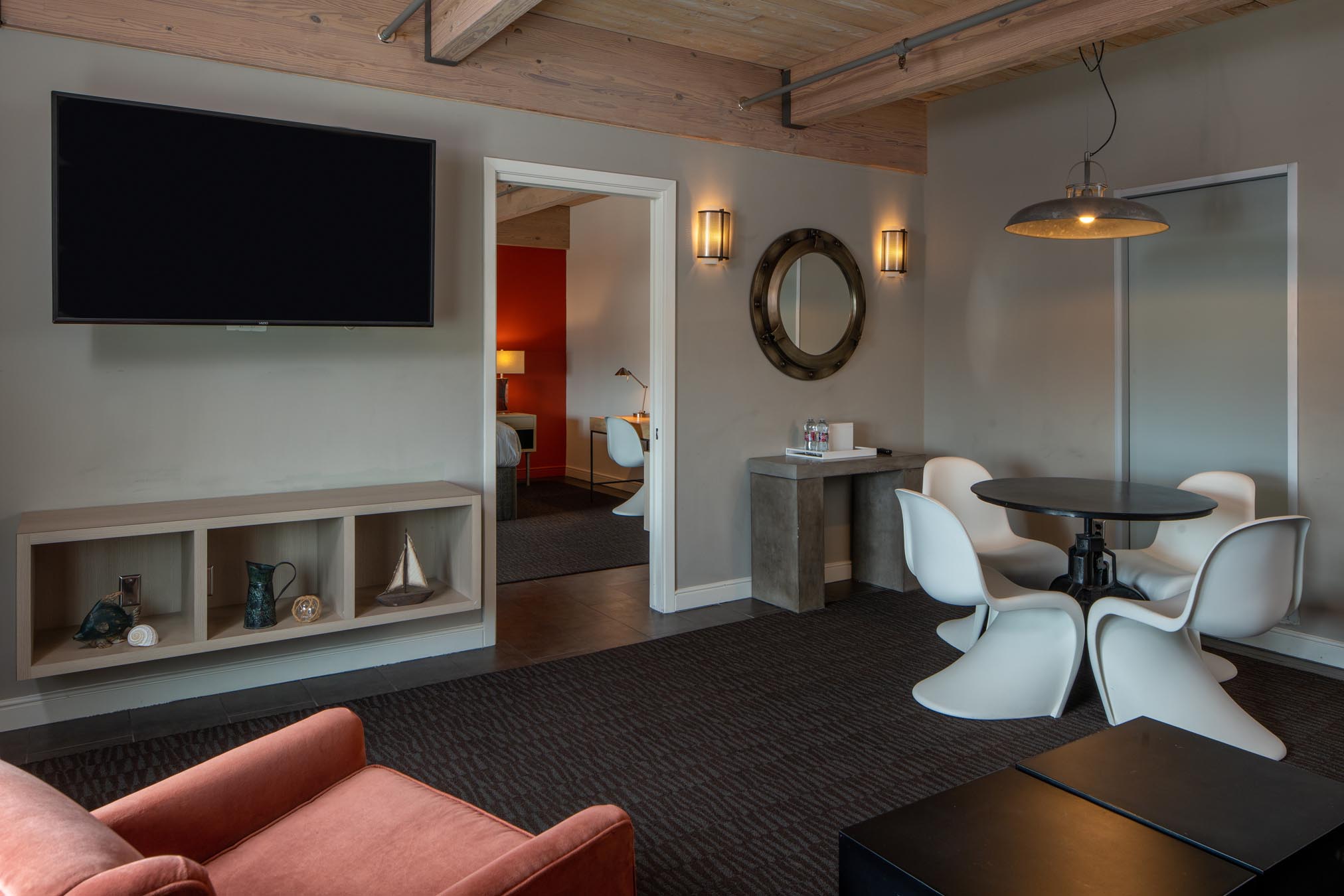 Living area in hotel suite