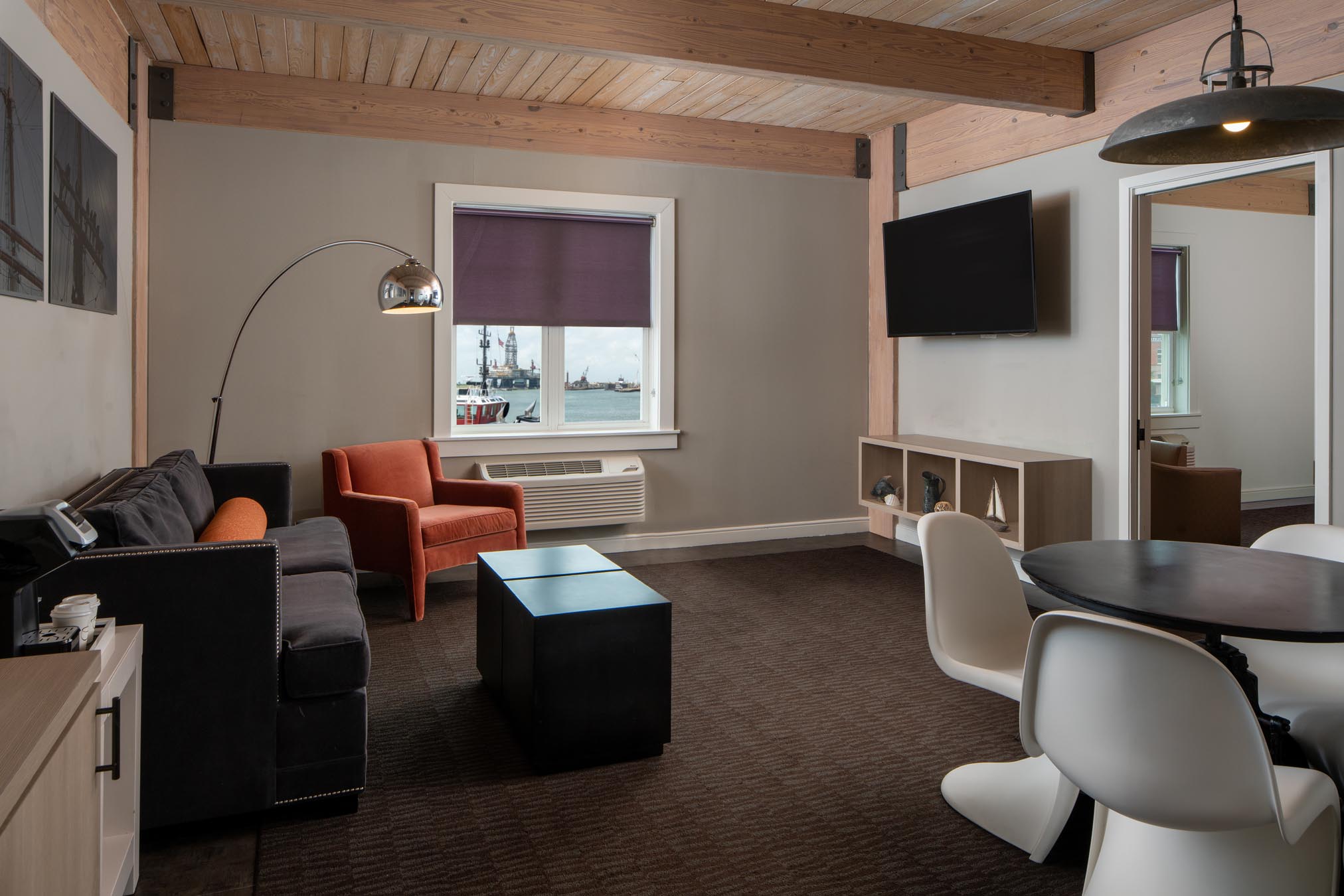 Living area in hotel room